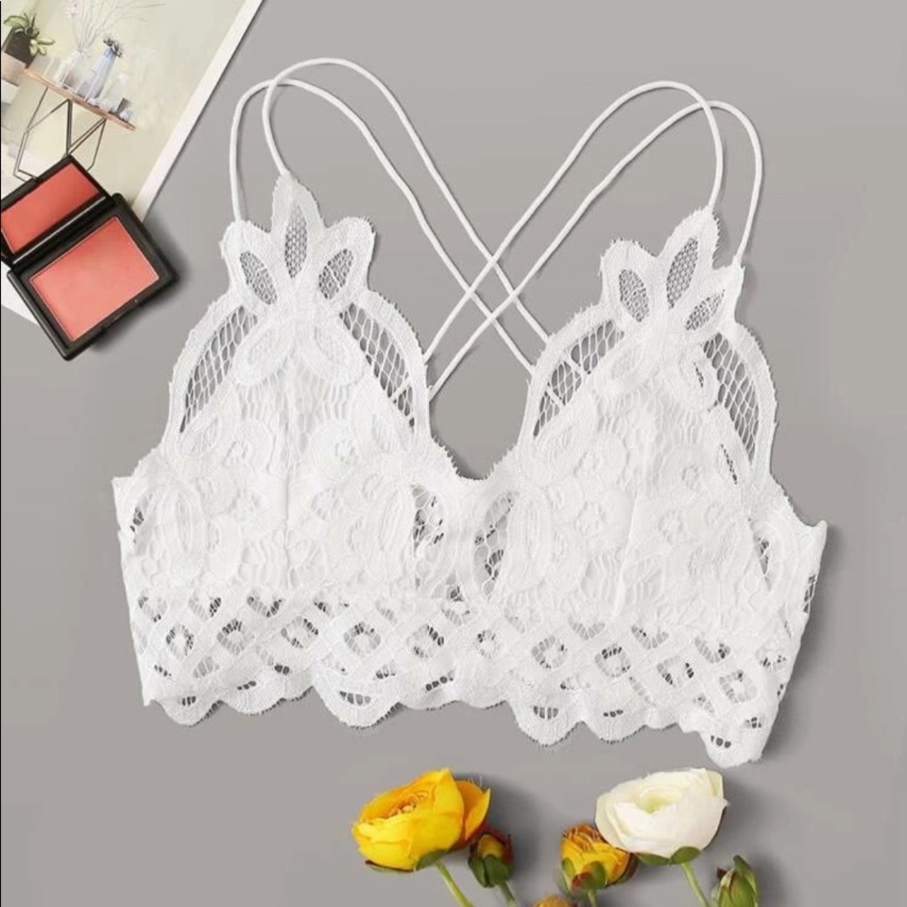 Lace criss cross bralette